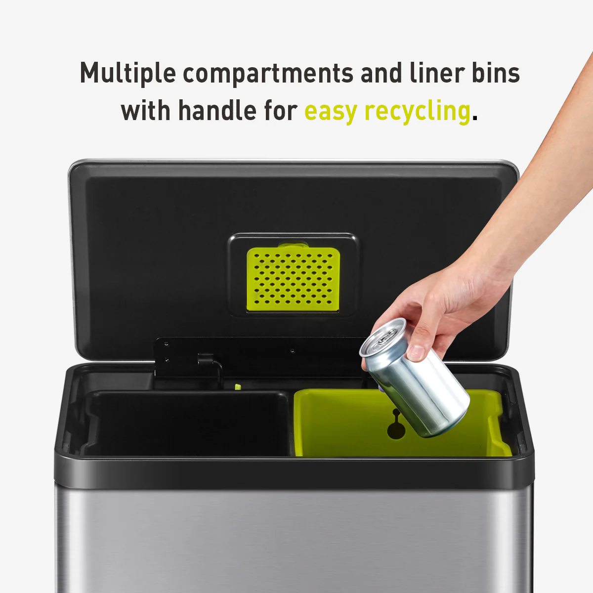Ecocasa II Recycling Pedal Bin 20L+20L - Image 10