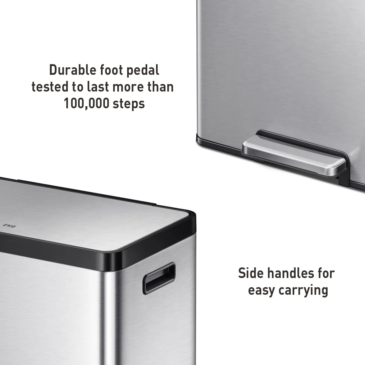 Ecocasa II Recycling Pedal Bin 20L+20L - Image 7