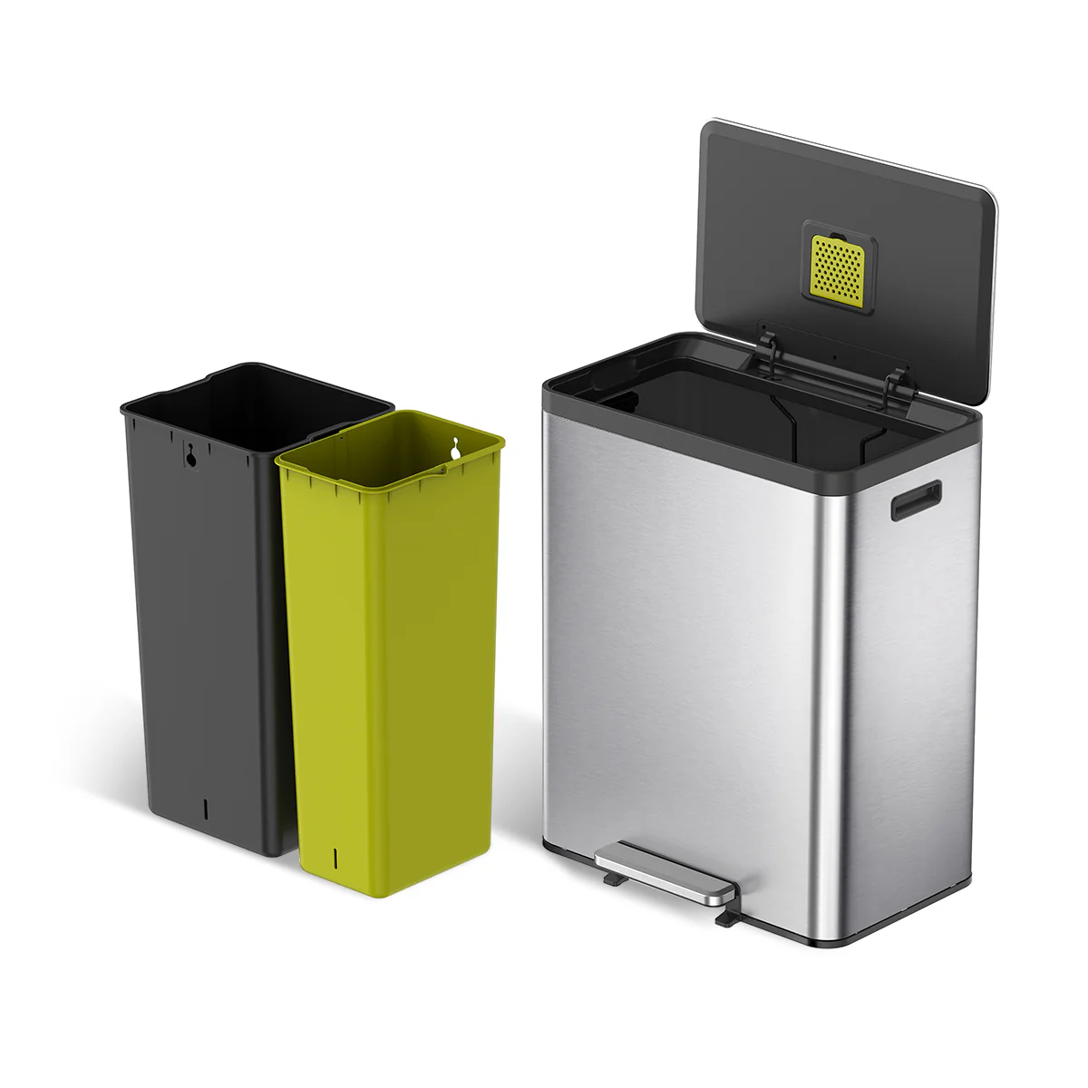 Ecocasa II Recycling Pedal Bin 20L+20L - Image 9