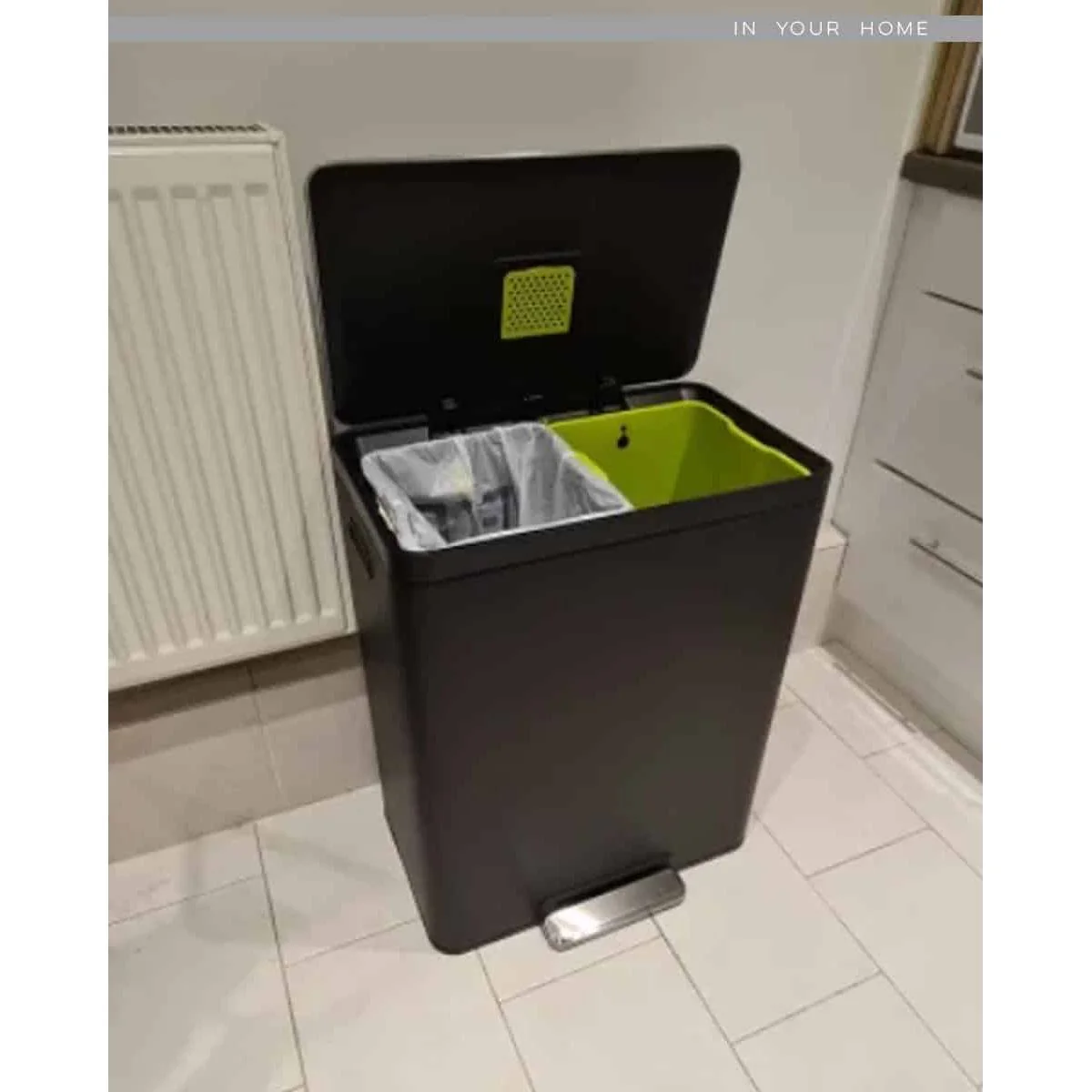 Ecocasa II Recycling Pedal Bin 30L+30L - Image 8