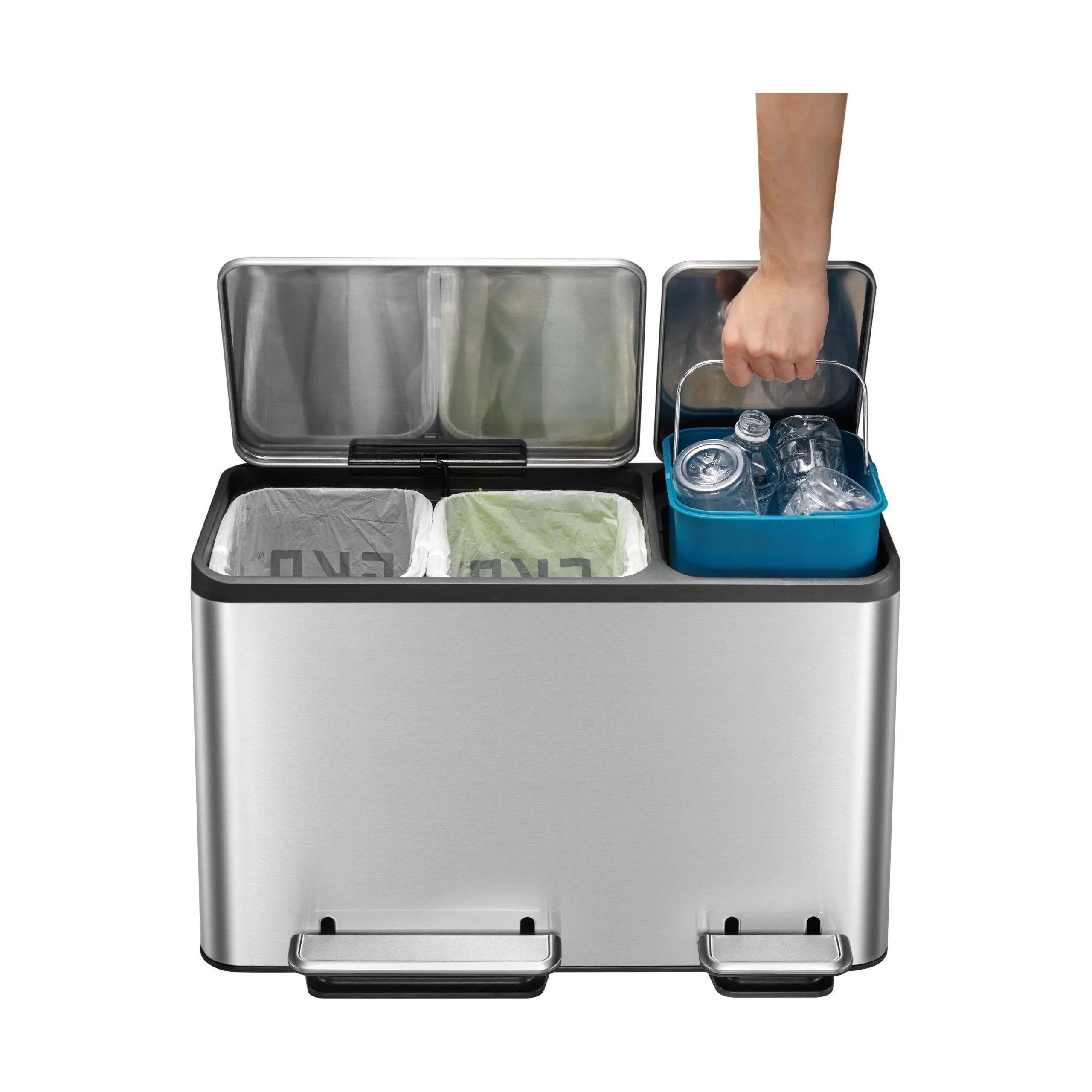 Ecocasa Recycling Pedal Bin 15L+15L+15L - Image 4