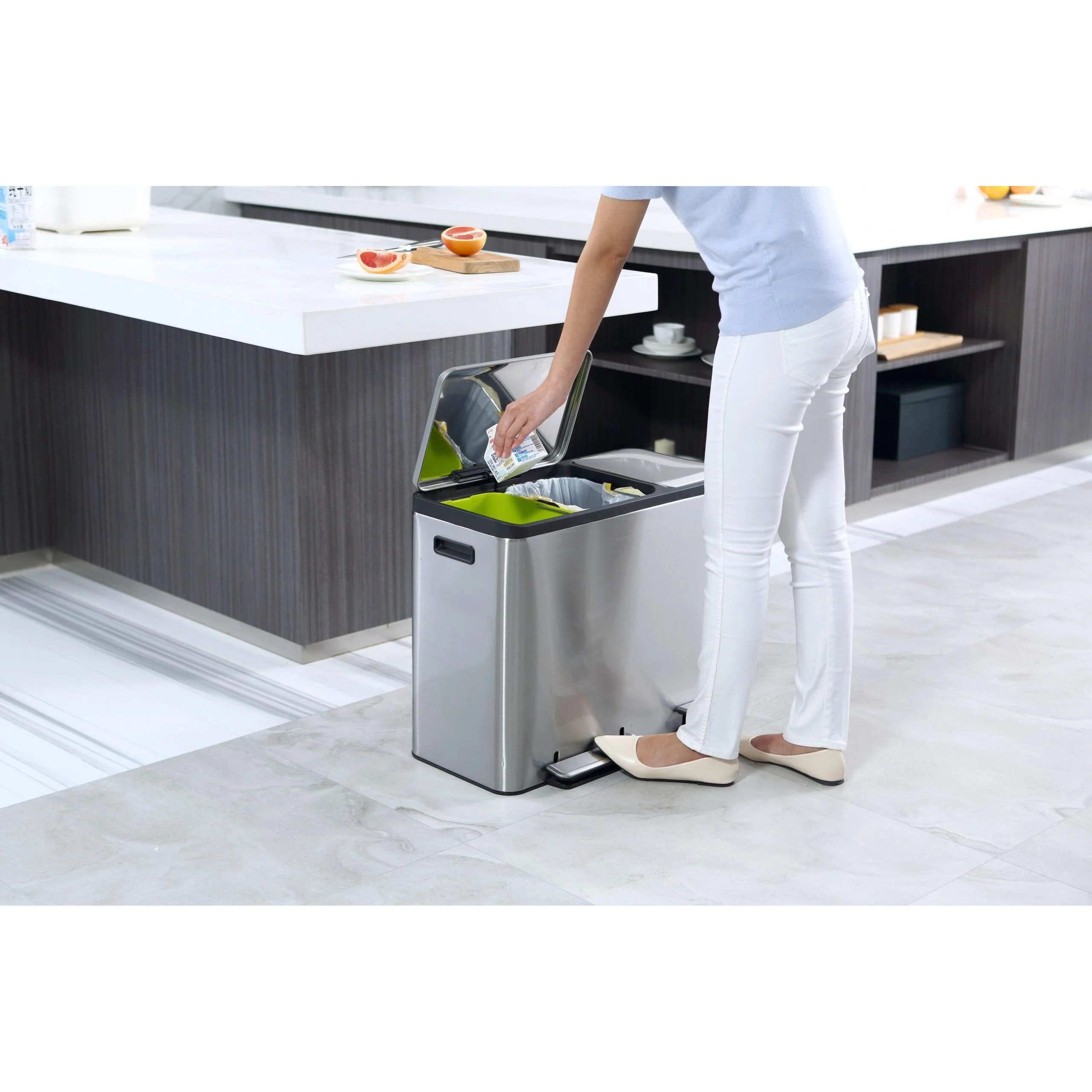 Ecocasa Recycling Pedal Bin 15L+15L+15L - Image 5