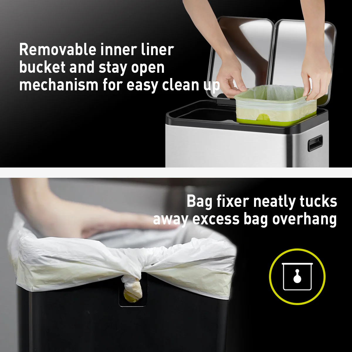Ecocasa Recycling Pedal Bin MT 30L+30L - Image 6