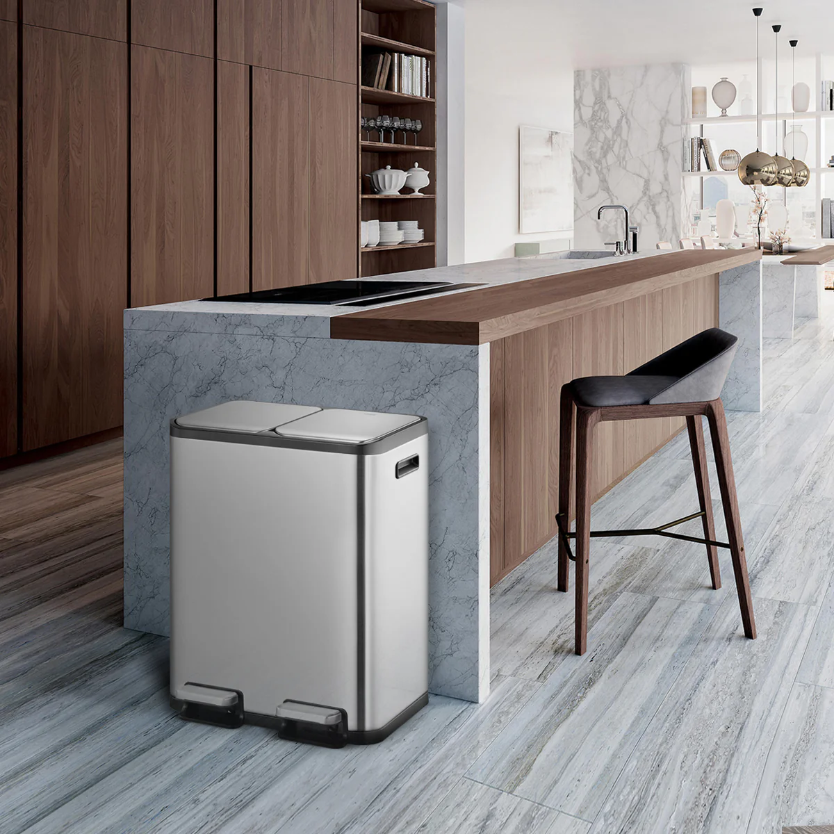 Ecocasa Recycling Pedal Bin MT 30L+30L - Image 8