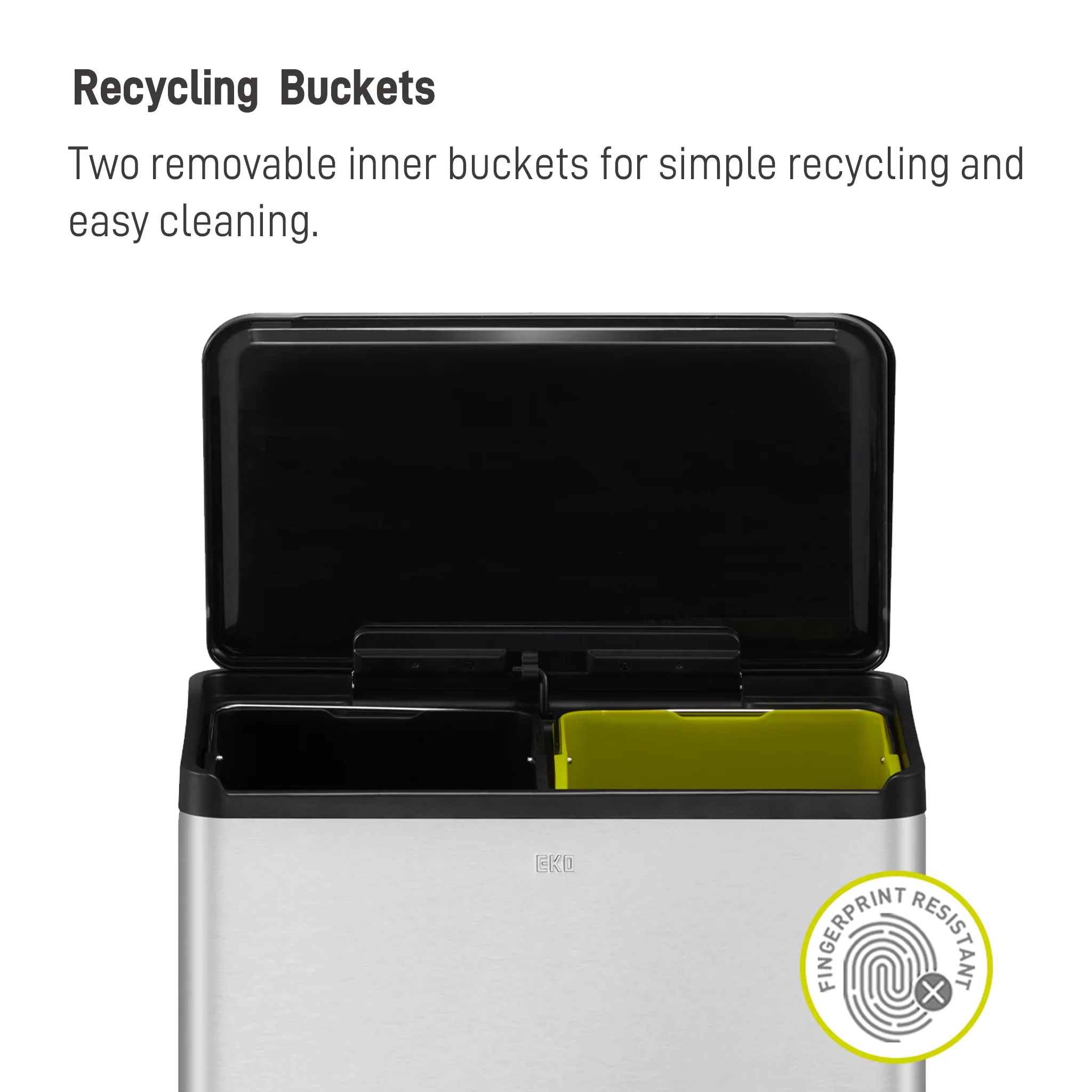 Essential Recycling Pedal Bin 20L+20L - Image 6