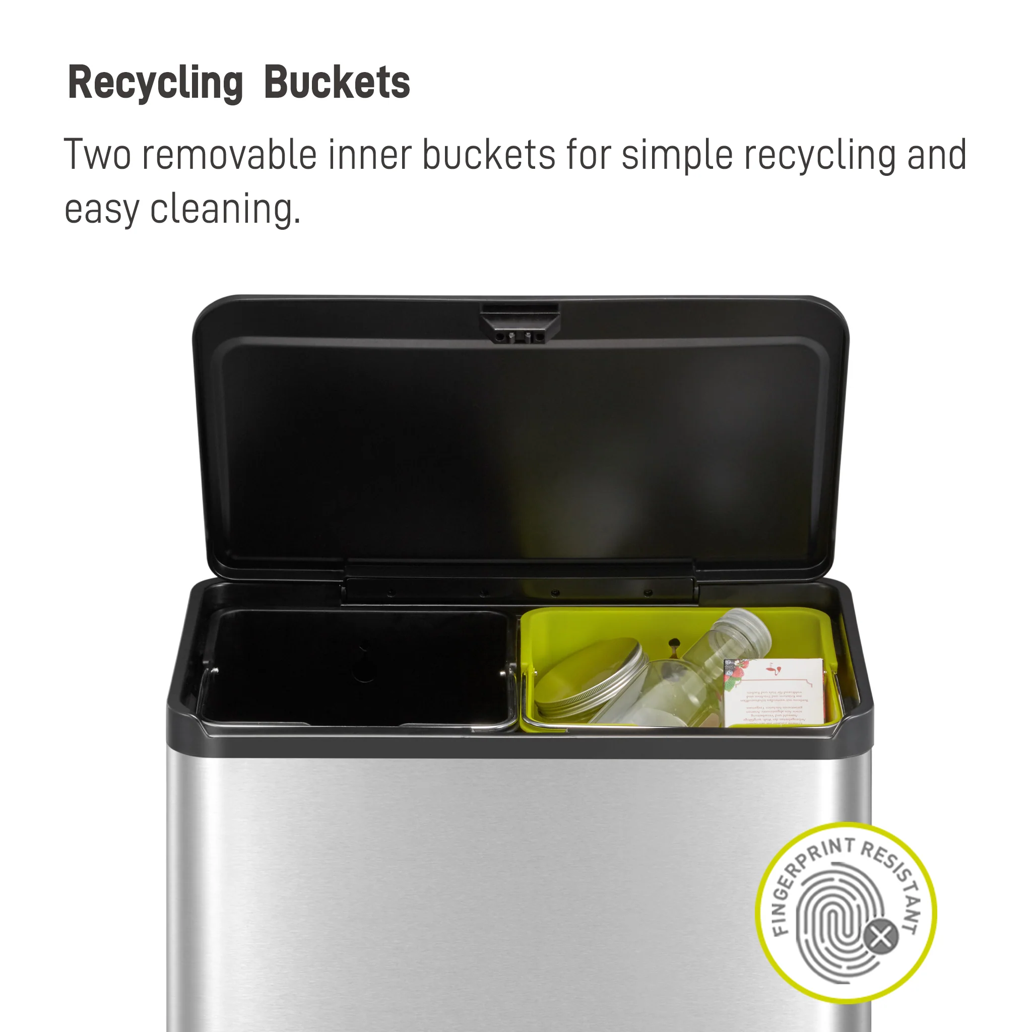 Essential Recycling Touch Bin 20L+20L - Image 5