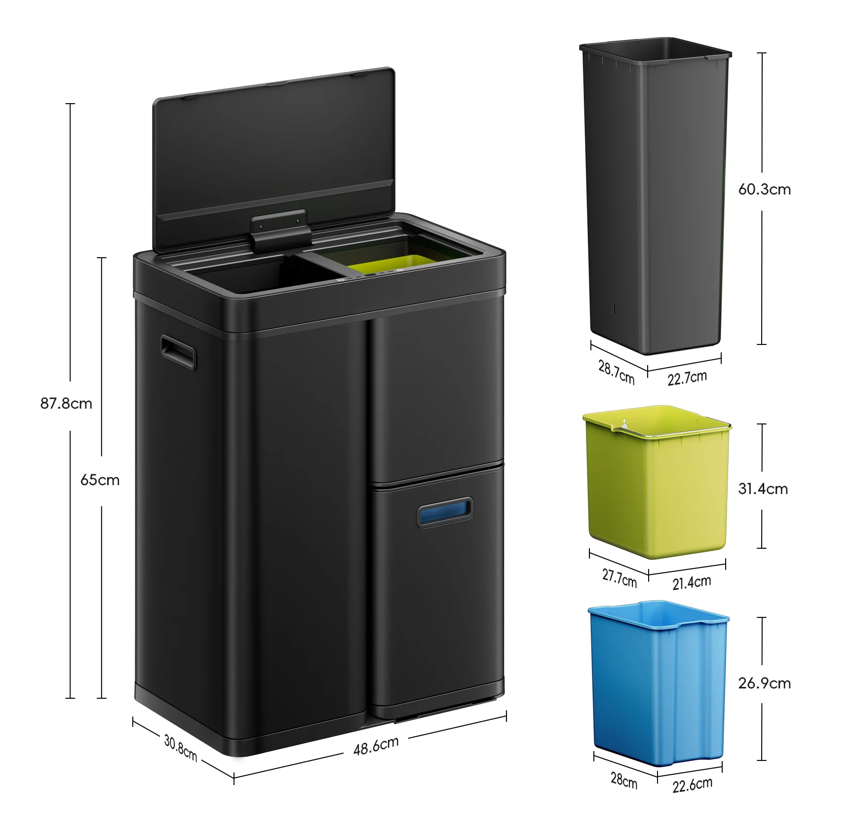 Mirage Plus Recycling Sensor Bin 30+15+15L - Image 9