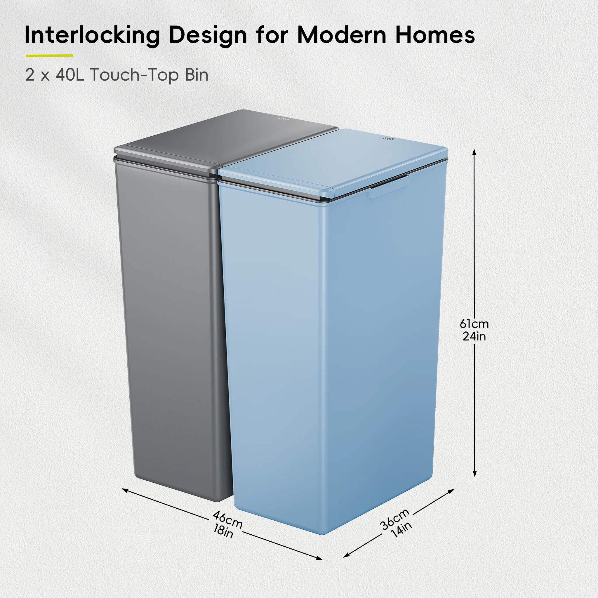 Morandi Touch Bin 40L Twin Pack - Image 4