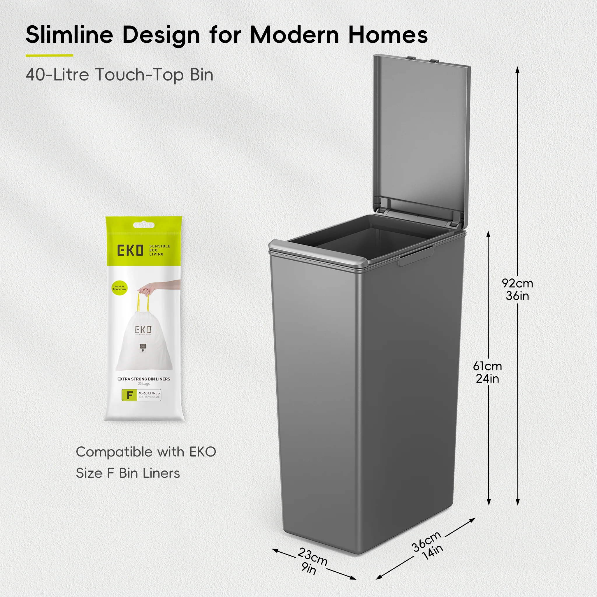Morandi Touch Bin 40L Twin Pack - Image 5