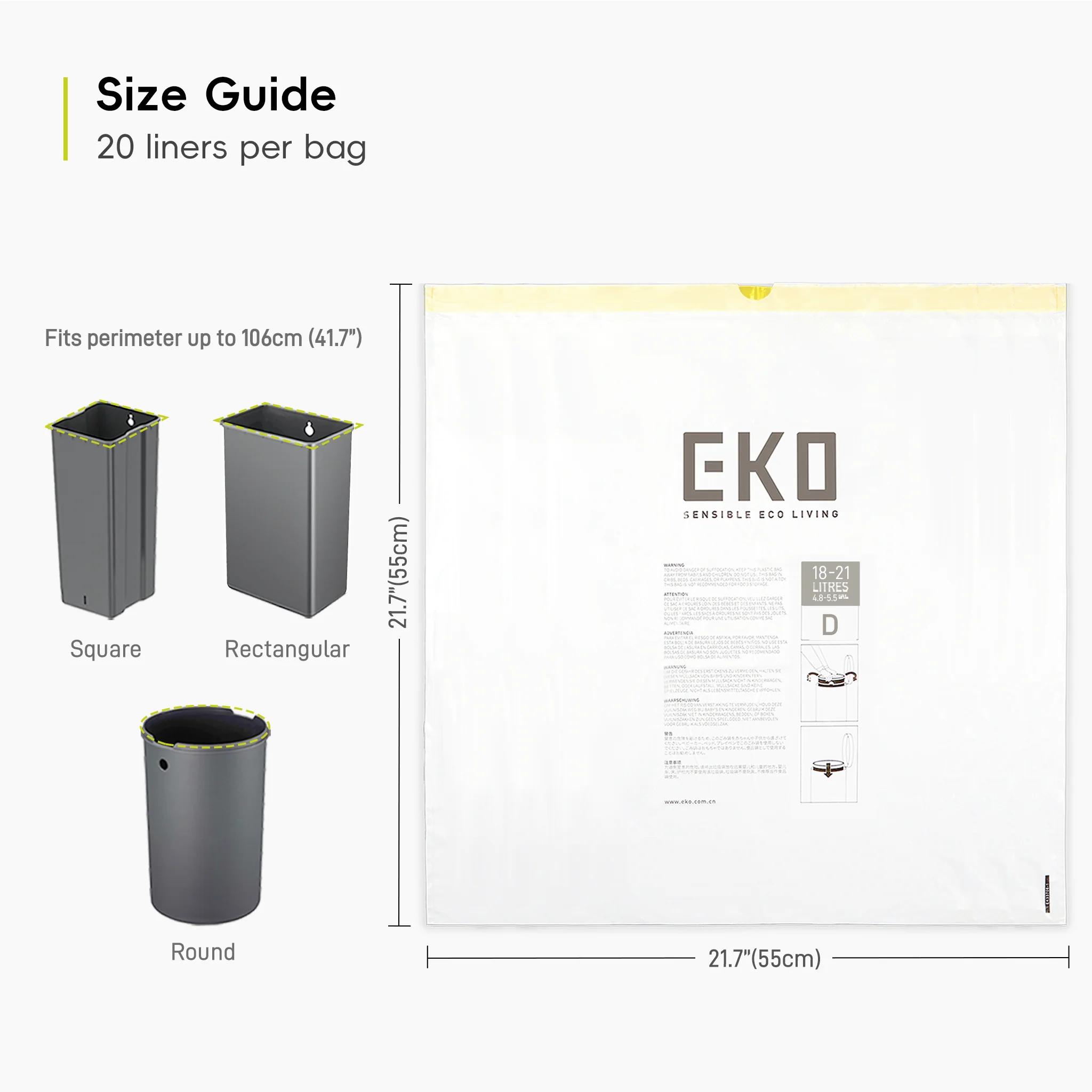 Size D Bin Liners 18L-21L, 20 bags - Image 4