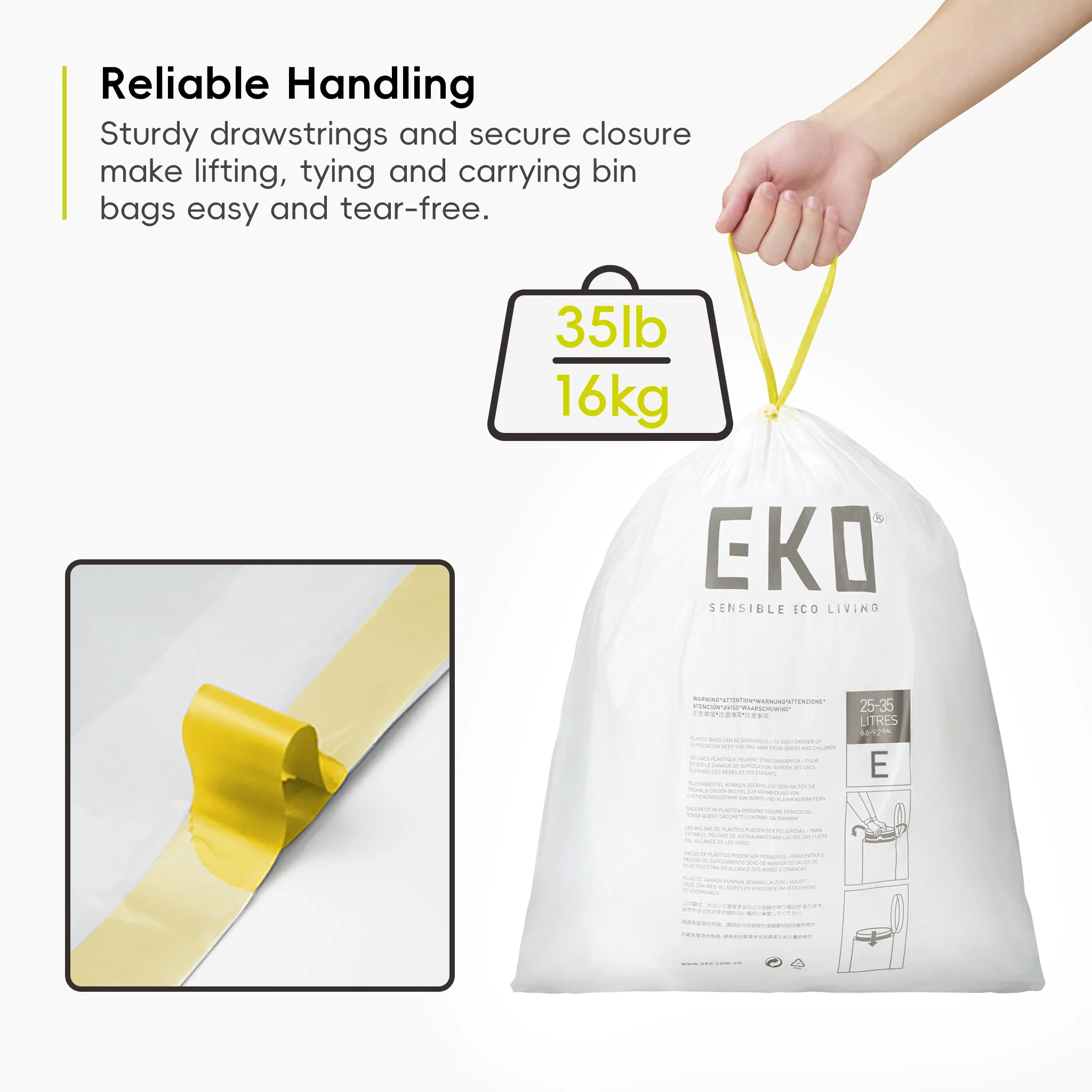Size E Bin Liners 25L-35L, 12 bags - Image 3