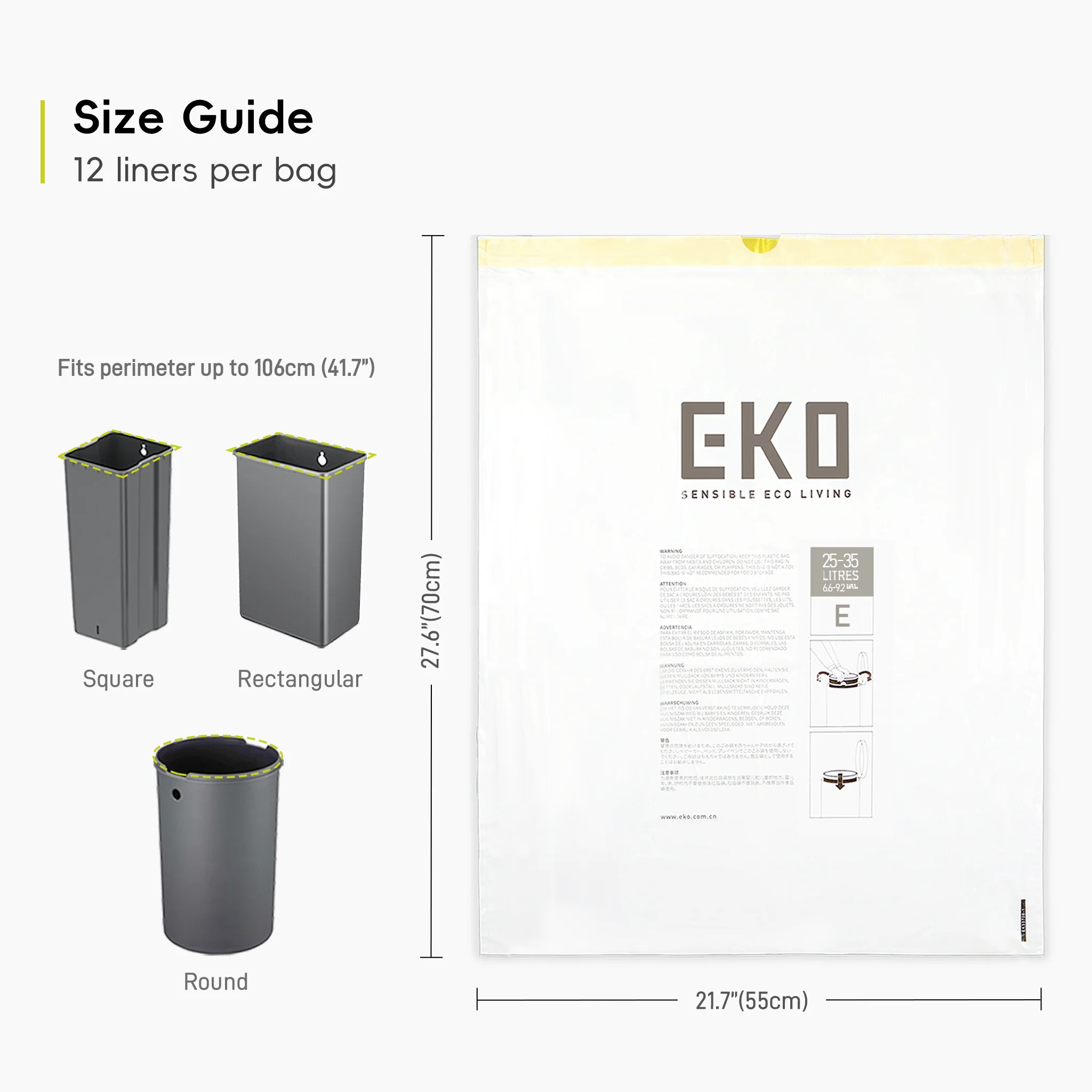 Size E Bin Liners 25L-35L, 12 bags - Image 4