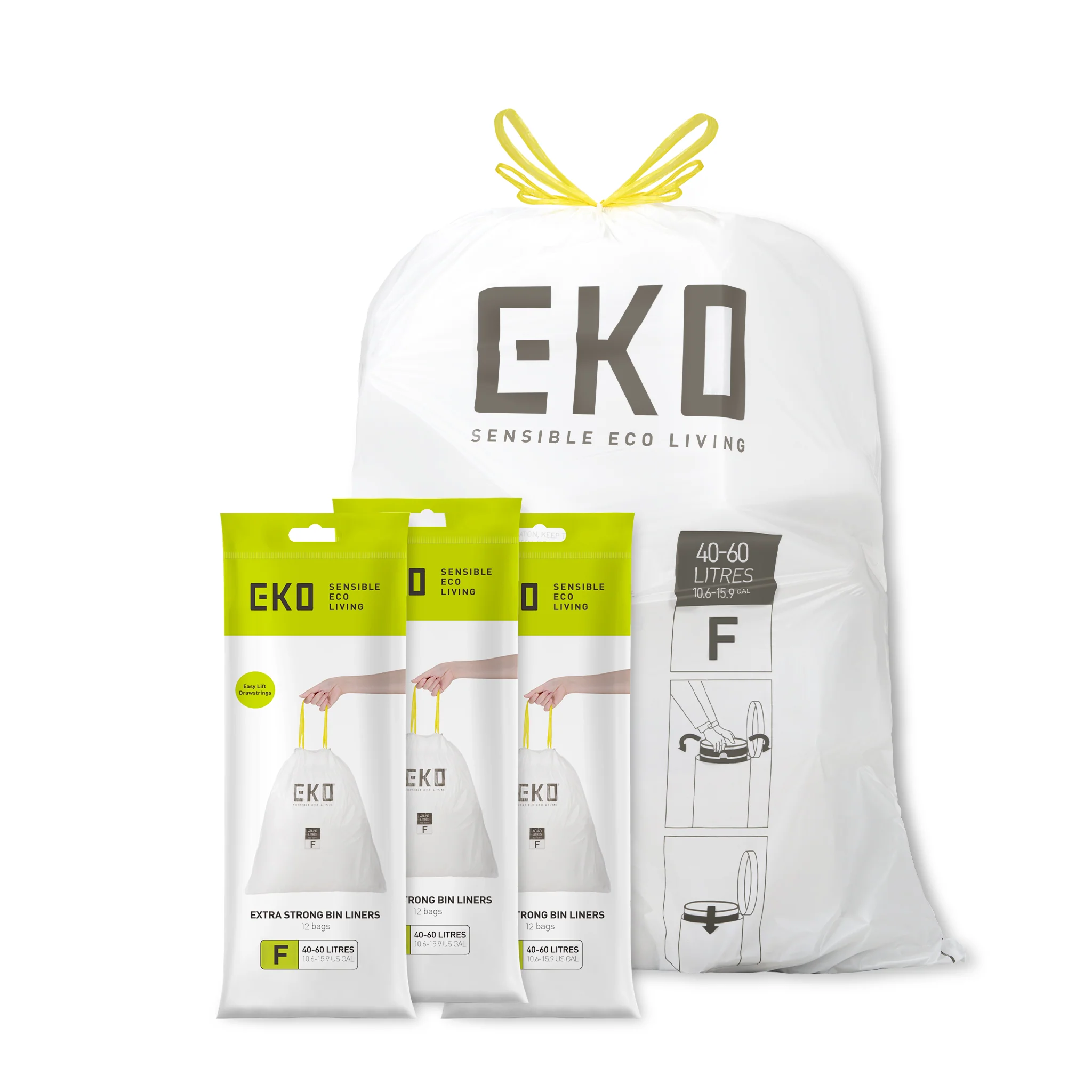 Size F Bin Liners 40L-60L, 12 bags - Image 10