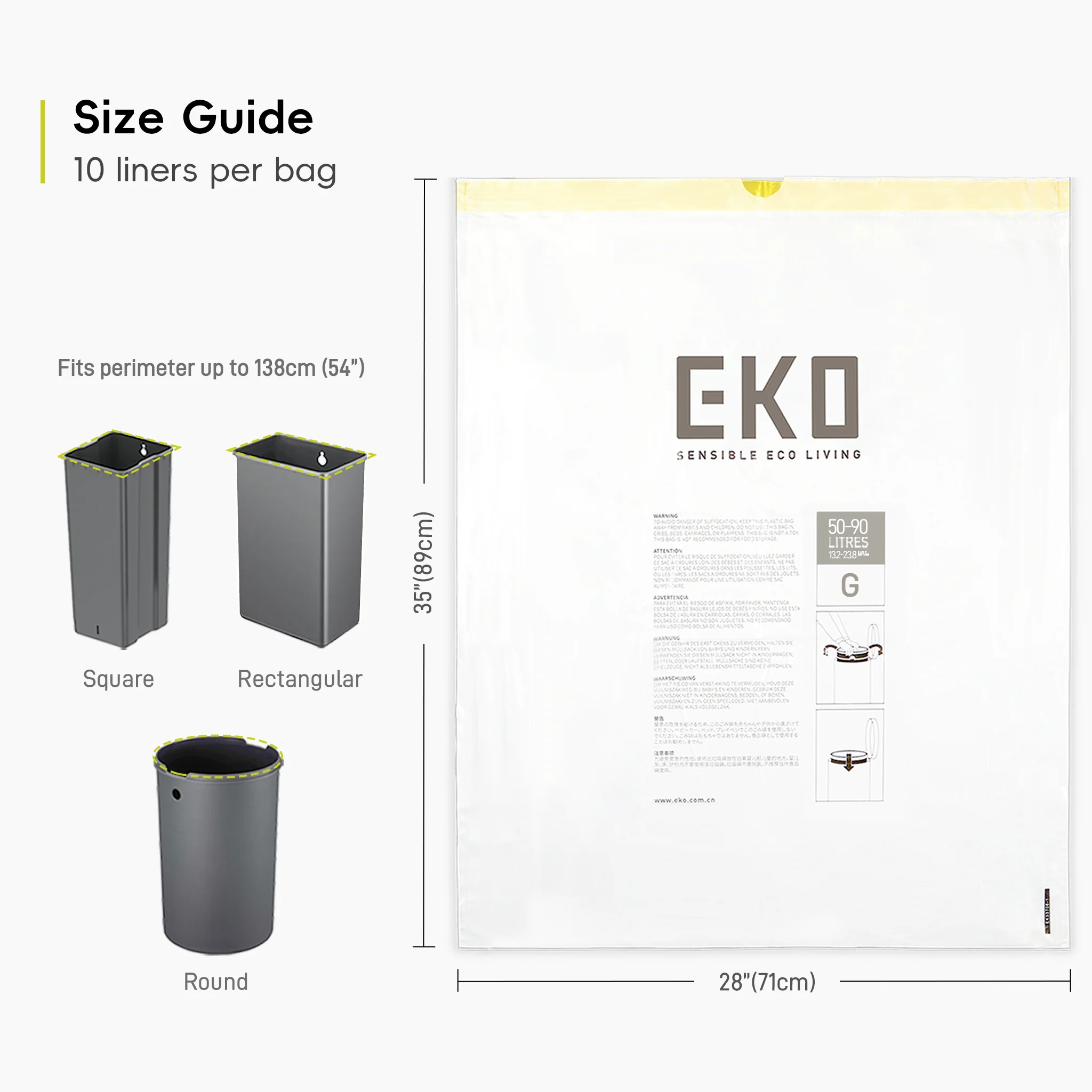 Size G Bin Liners  50L-90L, 10 bags - Image 4