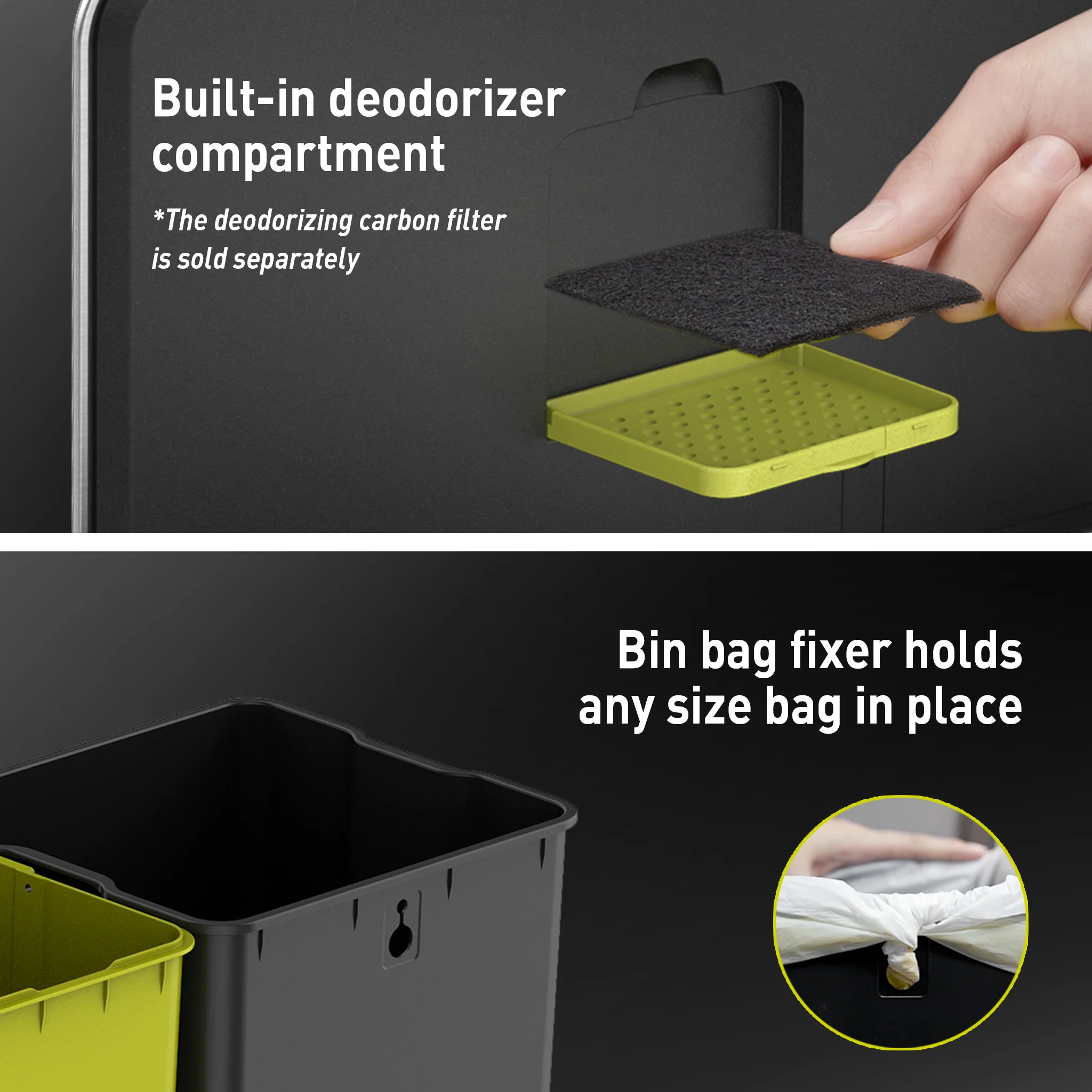 X Cube Recycling Pedal Bin 20L+20L - Image 16