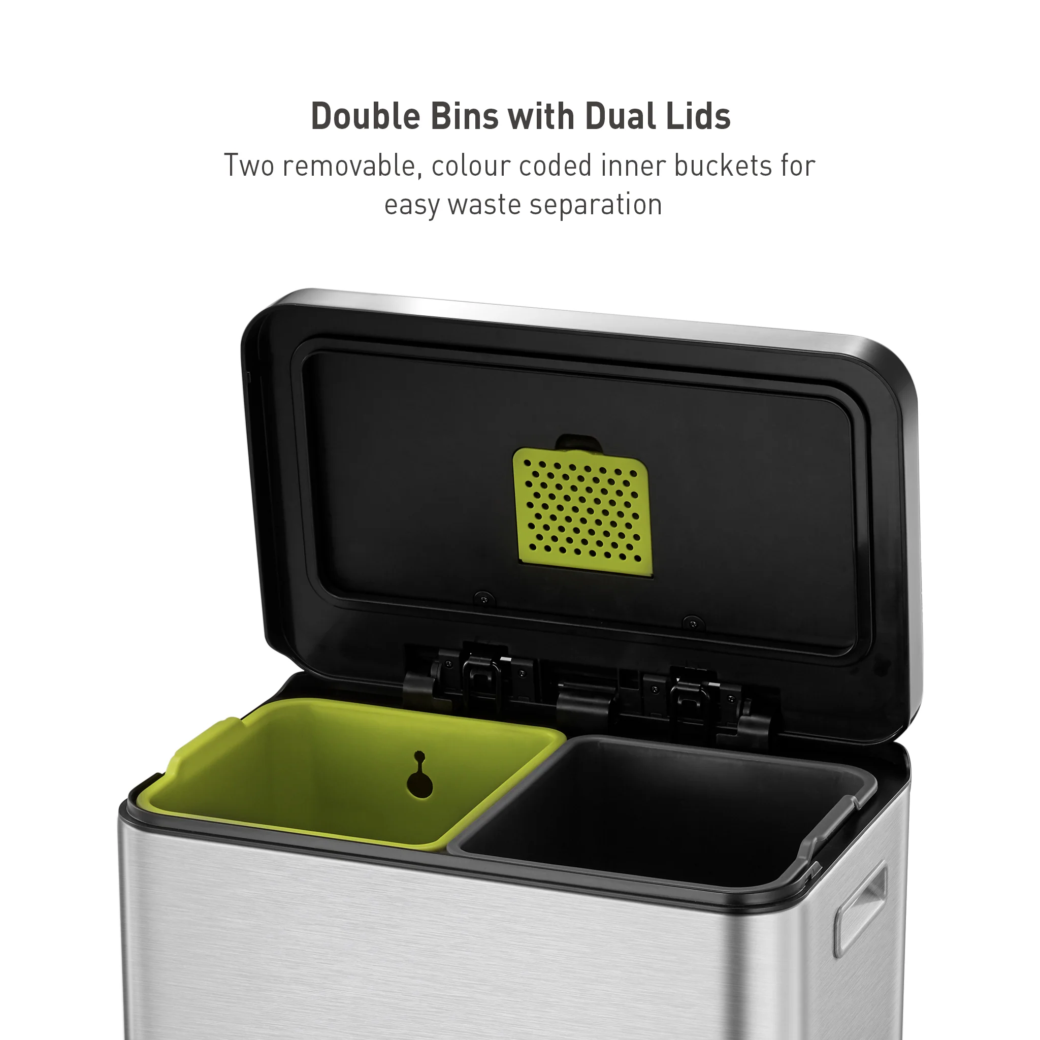 X Cube Recycling Pedal Bin 20L+20L - Image 5