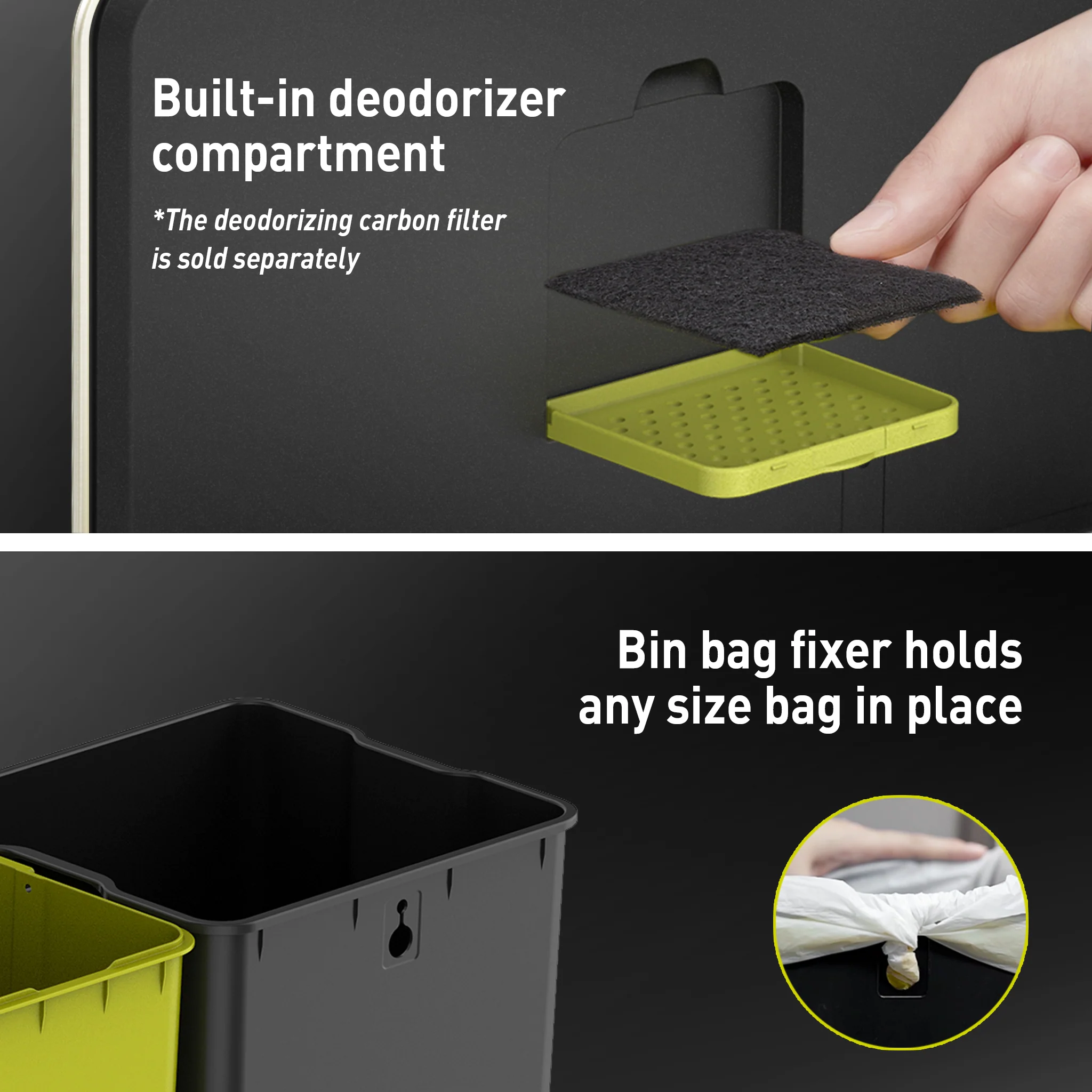 X Cube Recycling Pedal Bin 20L+20L - Image 7